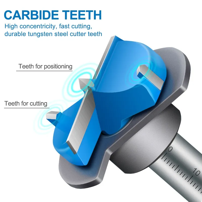 XCAN Forstner Drill Bit 15-35mm Carbide Tipped Drill Bit Set Adjustable Core Drill Boring Bit Woodworking Tool Hole Saw Cutter