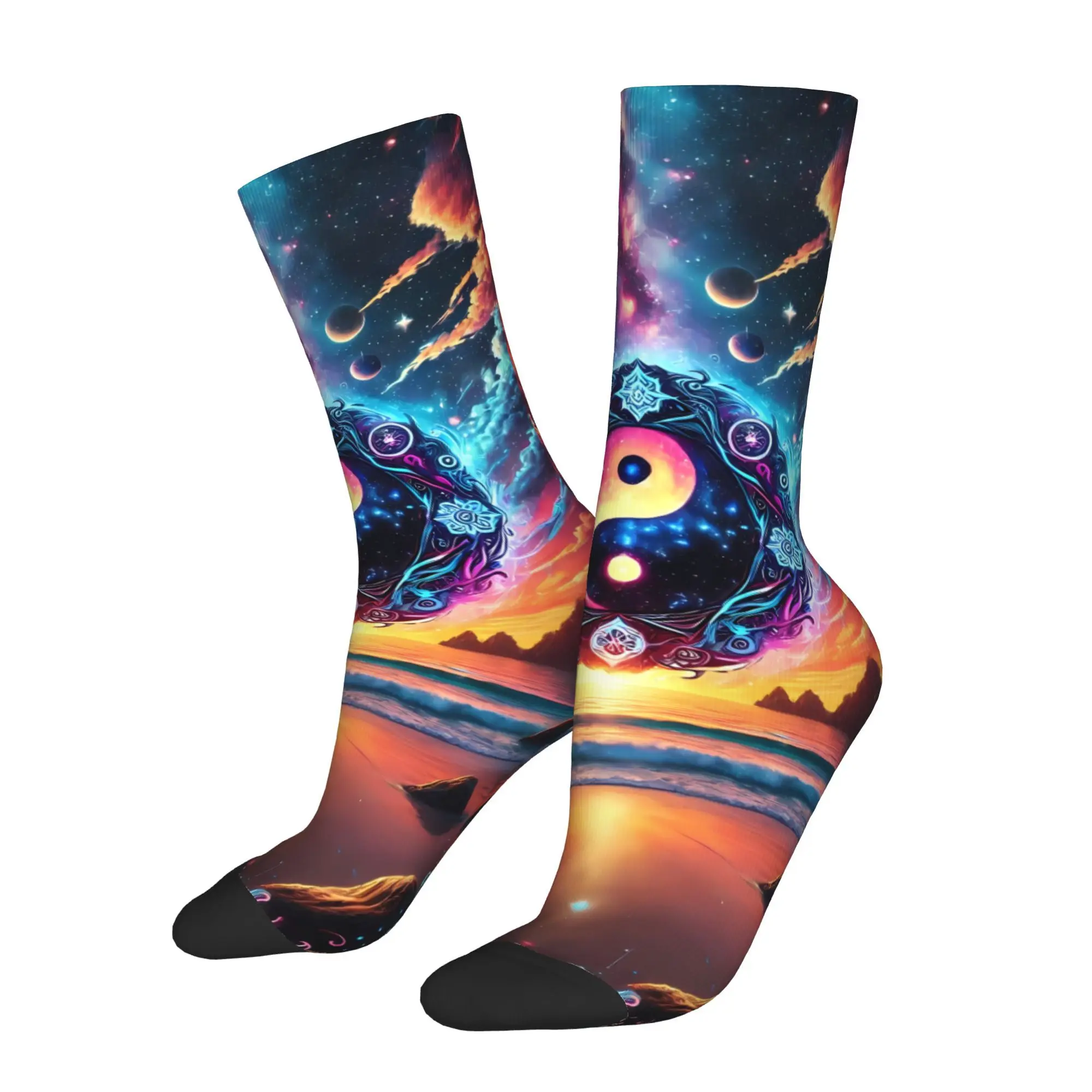 

Мужские носки для китайского гадания Тай Чи, круглые удобные чулки для езды на велосипеде, повседневная одежда