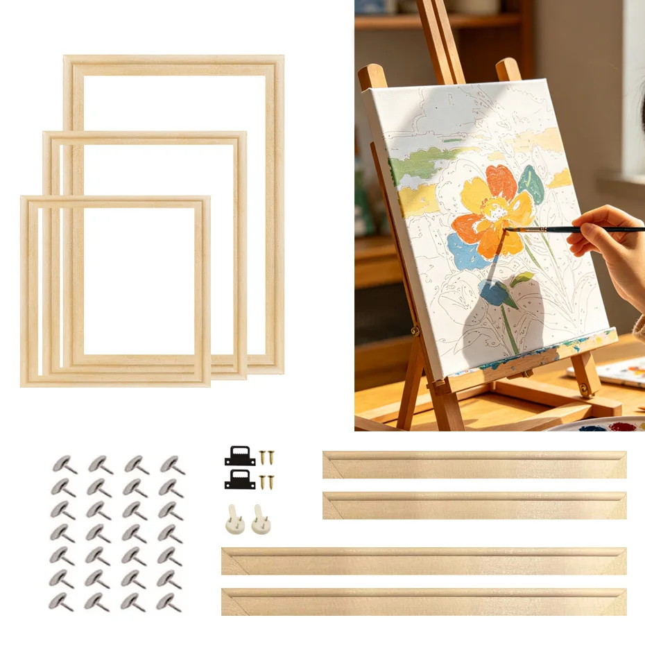 Canvas Frame Wooden Frames Wooden Photo Oil Painting Canvas Diamond Painting Frames Canvas Wood Wall Frame