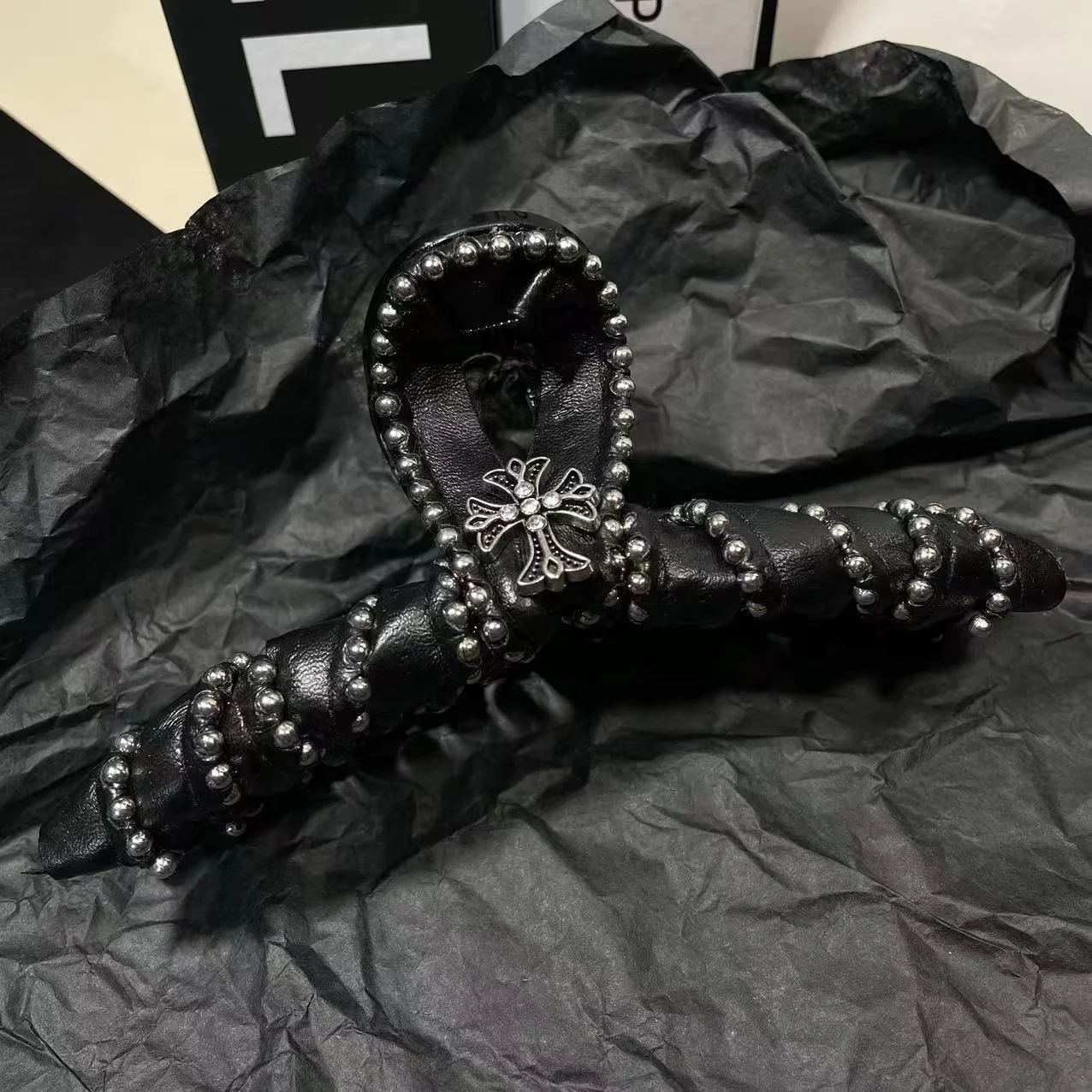 Sweet Black Croix Grip Hair Clip Belt Tassel Chain Grab Clips Trendy Cross Hair Accessories