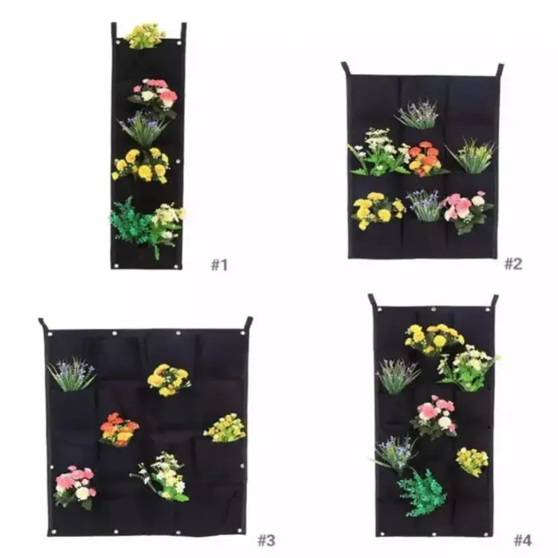 Pocket Wall Hanging Planting Bags Gardening flowers Plant Grow Pot Planter vegetables Home Garden Tool D4