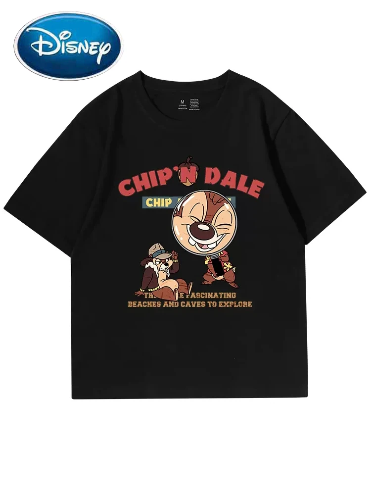 

Disney New Harajuku Chip 'n Dale Chipmunk Cartoon Print T-Shirt Fashion Women Short Sleeve O-Neck Pullover Tee Tops 13 Colors