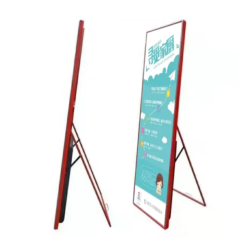 for P1.86 P2 P2.5 P3 Floor Standing LED Poster Display 4G WiFi USB Removable Mirror Screen 640x1920mm Light Emitting Diode