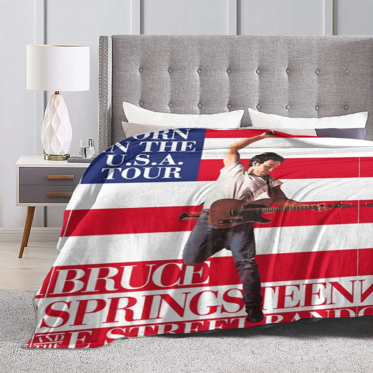 Bruce Springsteen 2024 World Tour coperta Coral Fleece peluche divano Rock Music Throw coperta confortevole morbida per copriletto da ufficio