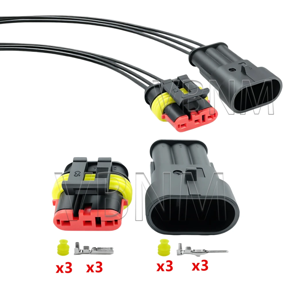 3 Pin 282087-1 282105-1 Tyco Amp Auto Waterproof Wire Harness Female Connector Electrical Cable Plug