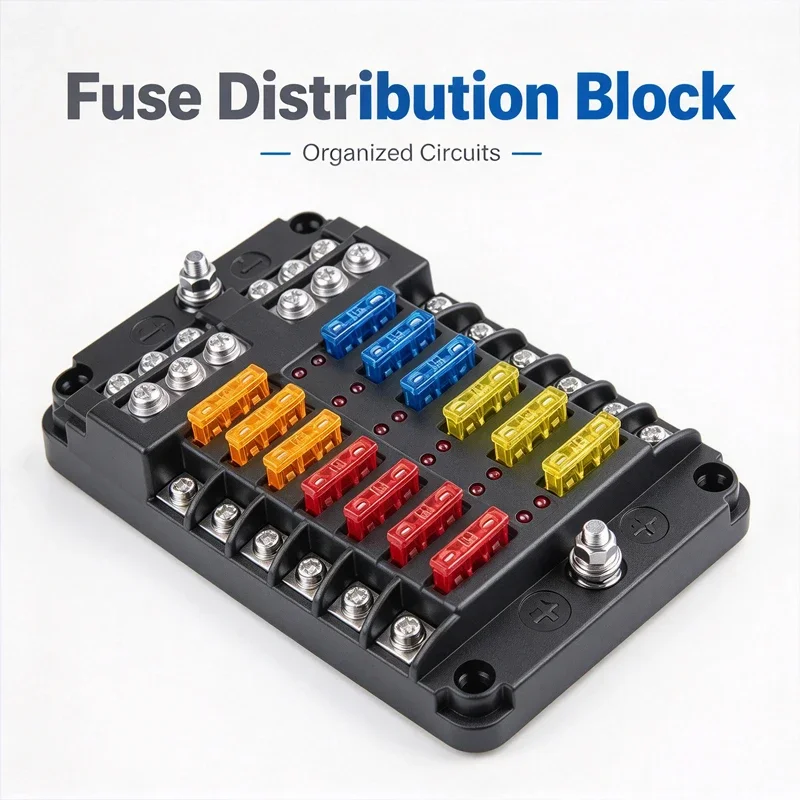 32V 12V waterproof indicator light, marine power supply, car panel, 6-way or 12 way car boat fuse box holder