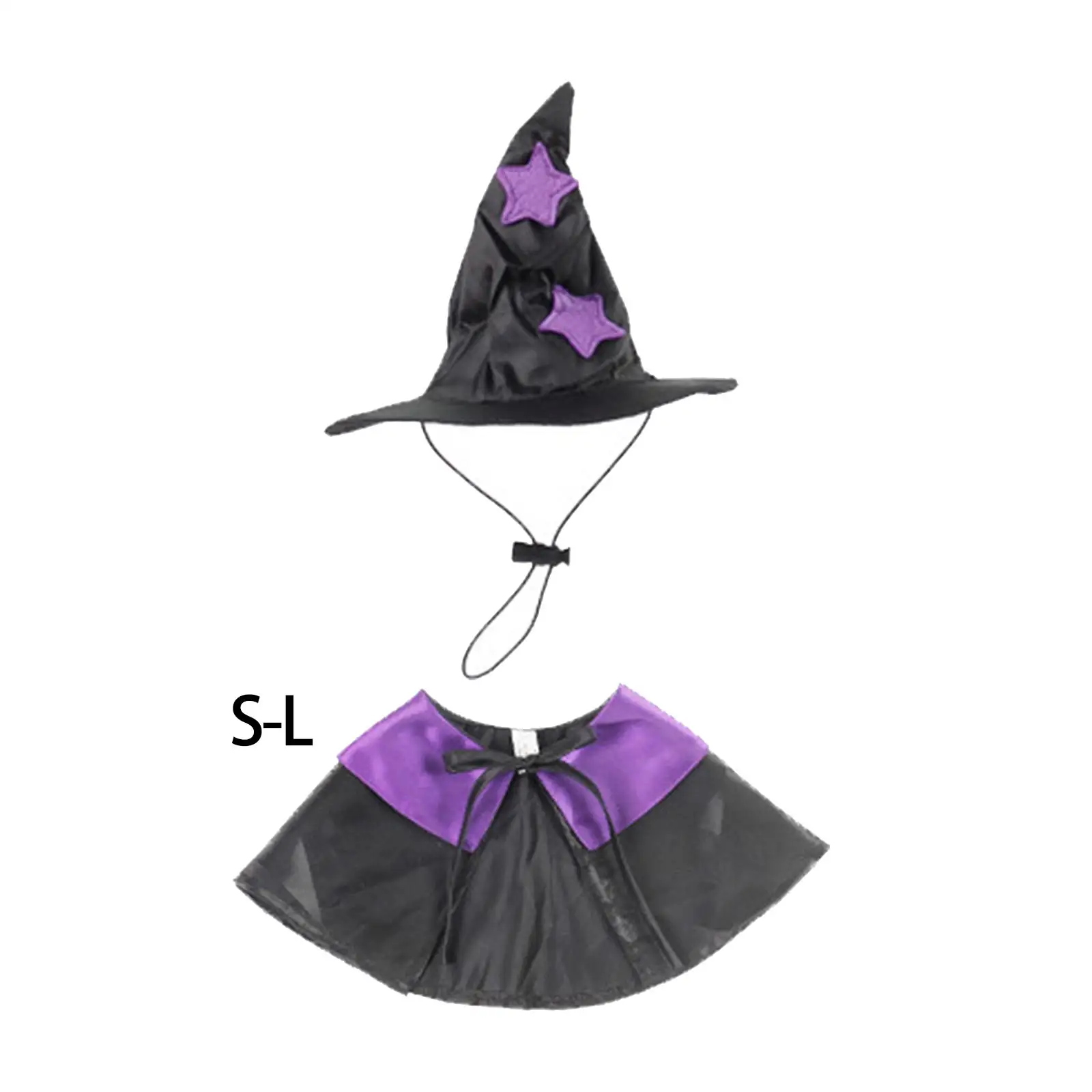 Halloween Pet Costume Set Cloak Dress up Cape Outfits Witch Hat for Small Medium