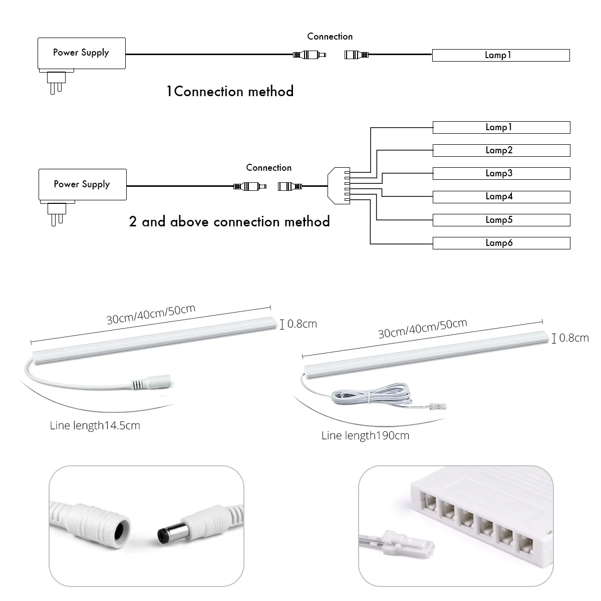 2/3/5 Piece Zigbee 3.0 Tuya LED Cabinet Light Bar Kit or Multi-level Storage Cabinet 12V Dimmable Lamp, for Alexa Assistant Voic