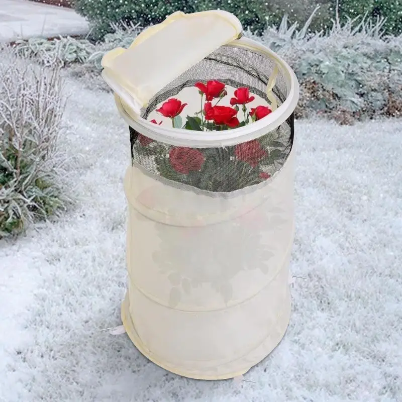 

Зимний чехол для растений для роз, овощей, защита от мороза, многоразовые оксфорды, тканевое укрытие с вентилируемыми сетками,