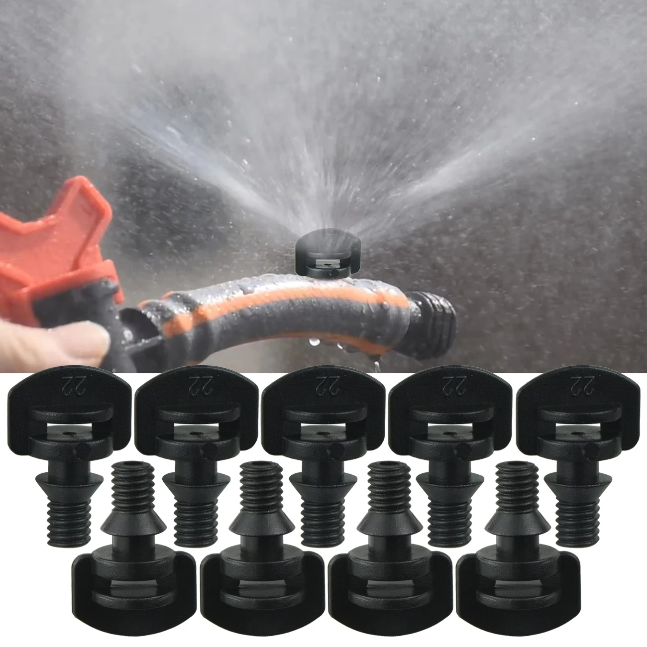 50PCS 360 Degree Barbed Male Thread Refraction Micro Nozzles Garden Agriculture Irrigation Refractive Sprinkles Atomized Sprayer