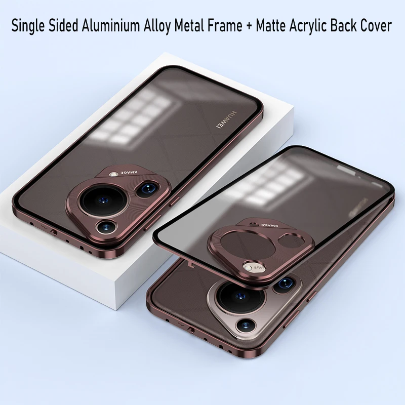 For Huawei Pura 70 Pro Case Metal Spring Matte Back Cover For Huawei Pura70 Pura 70 Pro Plus P70 Ultra Magnetic Lens Protector