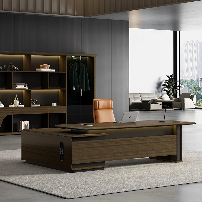 

Modern Office Manager Wooden Desk Furniture L Shape Design CEO Desk Computer Table Office Desk