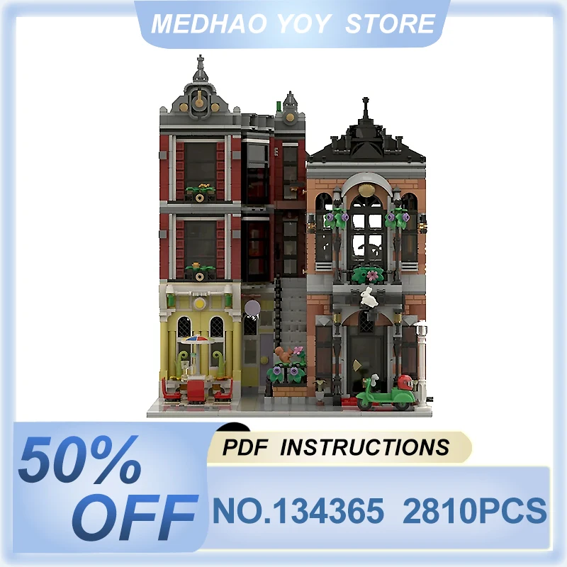 

MOC 134365 Downtown Magic Shop Compatible 10312 Modular Building Blocks Bricks Toy Christmas Halloween Gifts For Kids