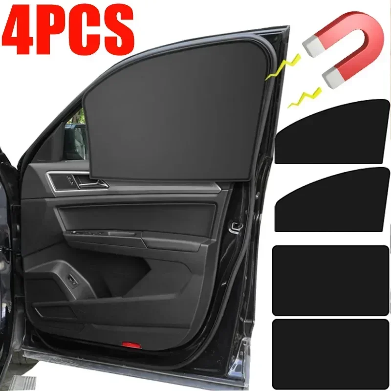 1/4 Uds. Cubierta magnética para parasol de ventana de coche protección UV de verano cubierta protectora de cortina de malla para ventana delantera y trasera lateral de coche