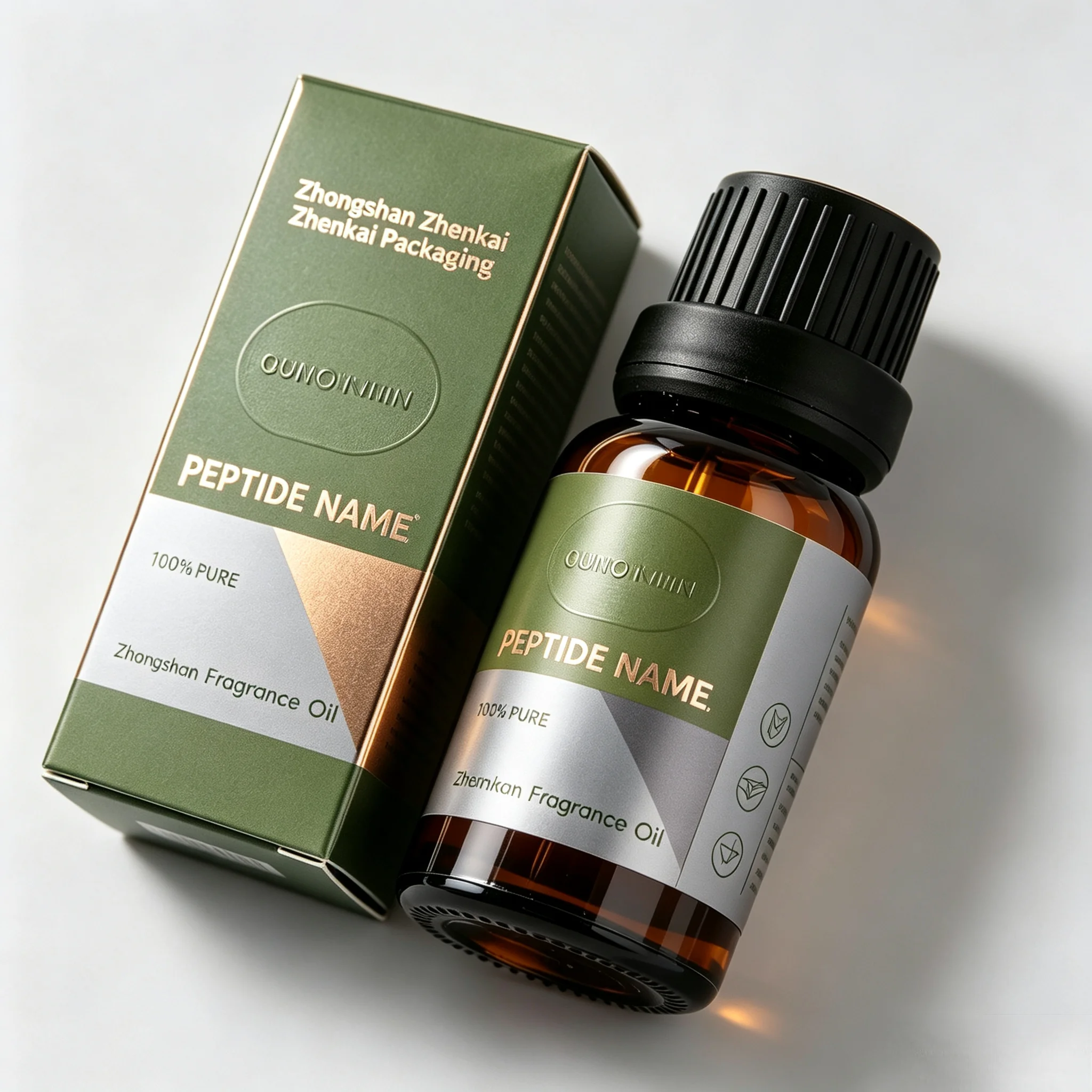 Custom Peptide Packaging Stickers Printed Carton Boxes For Cosmetic Fitness 3ml 5ml 10ml Vials Customizable Supplement Bottle La view 2