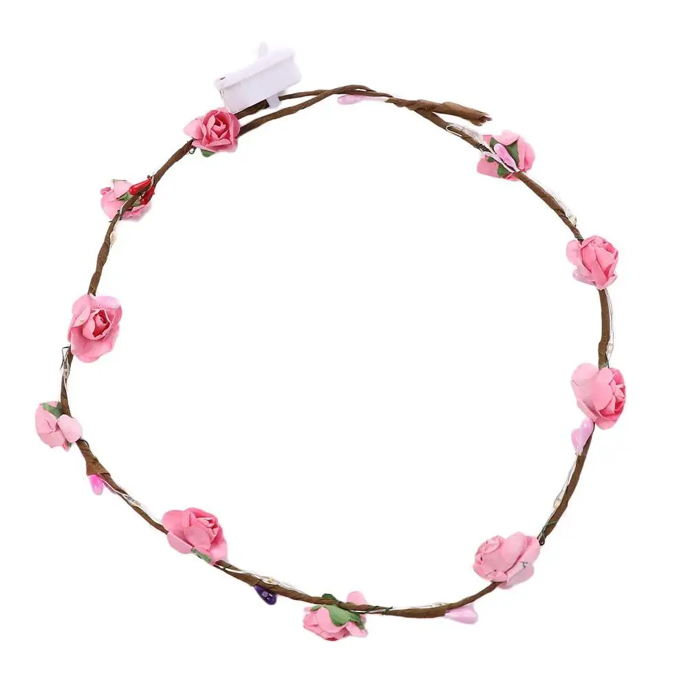 Цветочный светодиодный светильник для дня рождения для подружки невесты, приморский светящийся светящийся венок, пляжная повязка на голову, венок, повязка на голову, цветочные короны