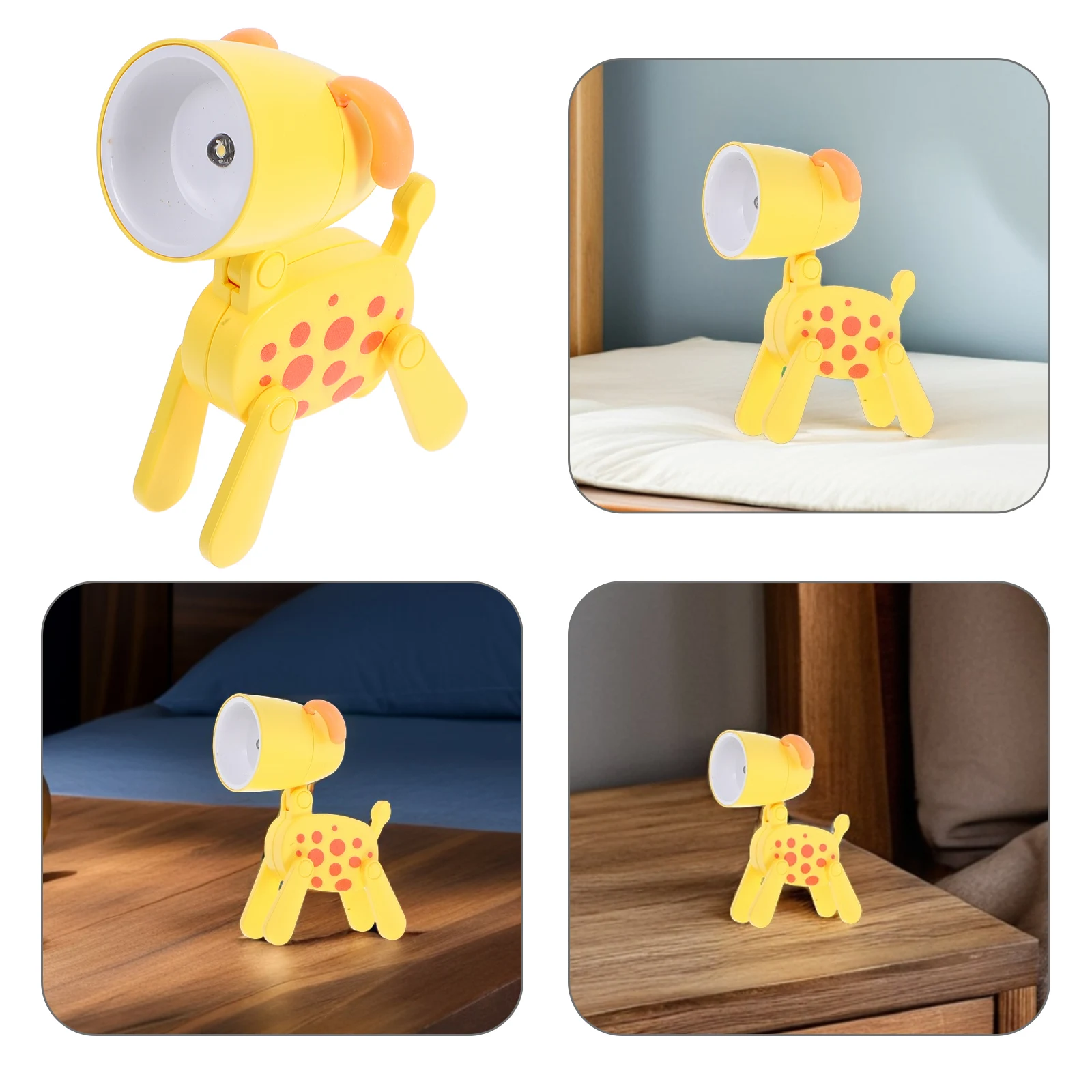 

Adorable Puppy Night Light Foldable Dog Shaped LED Kids Desk Lamp Yellow Mini Animal Table Light Adjustable Head for Bedroom