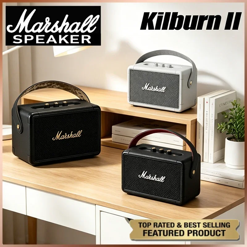 

Портативная беспроводная Bluetooth-колонка Marshall Kilburn II с мощными басами, водонепроницаемость IP67, 32 часа работы, для улицы и путешествий