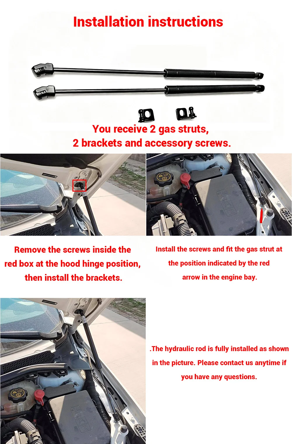 Front Hood Bonnet Gas Struts For 2015-2022 Opel Astra K B16 Vauxhall Buick Verano Lift Support Rod Shock Damper Prop Spring