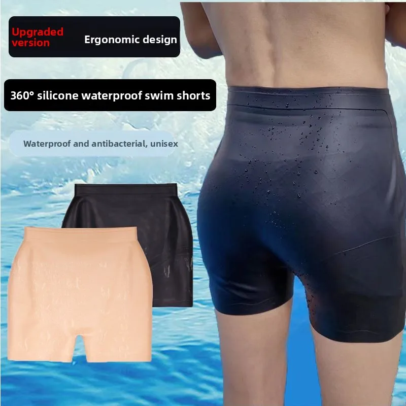 Waterproof Anti-Infection Silicone Swimming Underwear ex One-Piece Flat-Cut Thermal Hot Spring Separation Pants