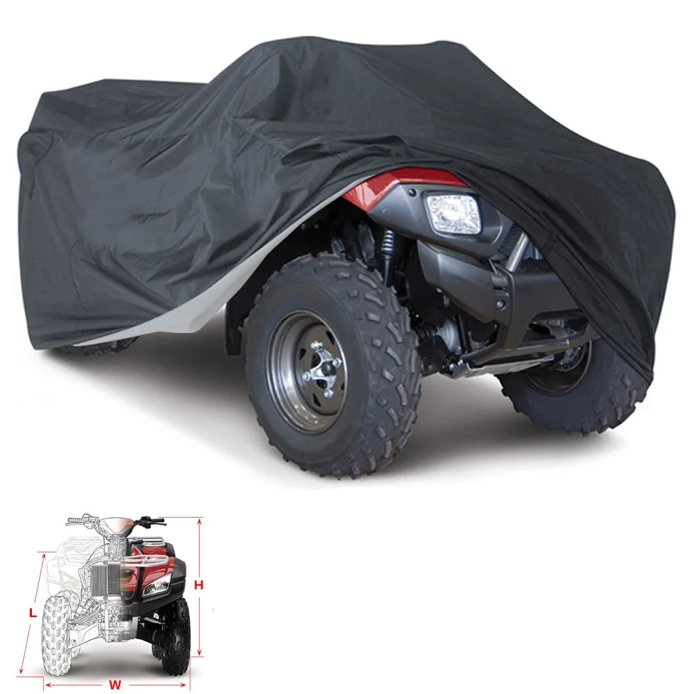 Penutup ATV sepeda Quad Bike hitam tahan air tahan debu Anti-UV kendaraan sepeda motor mobil ATV Cover