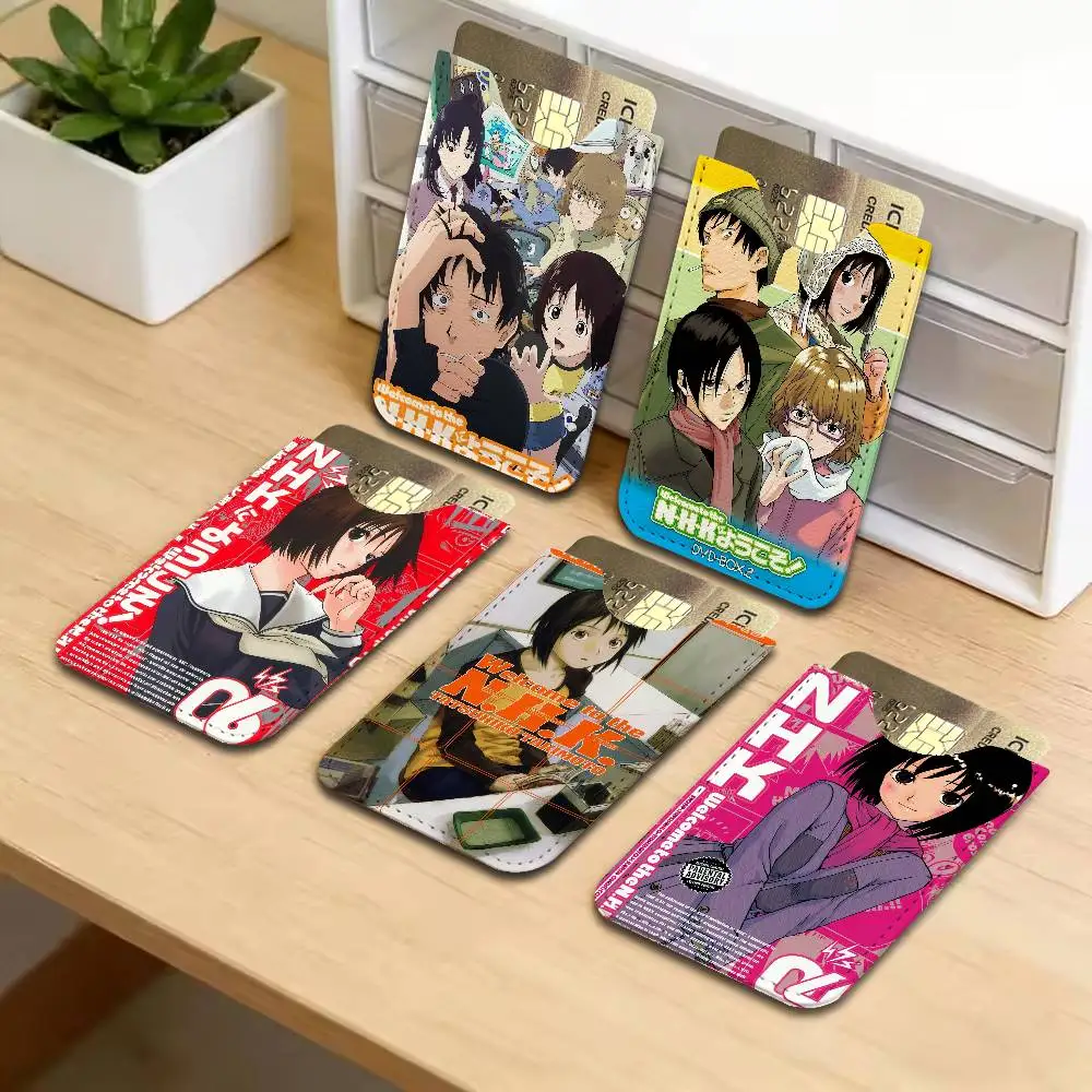 Anime Welcome to the NHK! PU Leather Card Holder Sleeve for Credit Cards,Secure/Slim Design, Travel Storage Essentials
