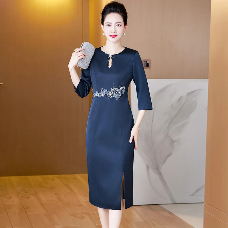 

Yourqipao 2024 New Shawl Two-piece Dress Chinese Cheongsam Wedding Guest Qipao Dress Women Mother Of The Bride Dress