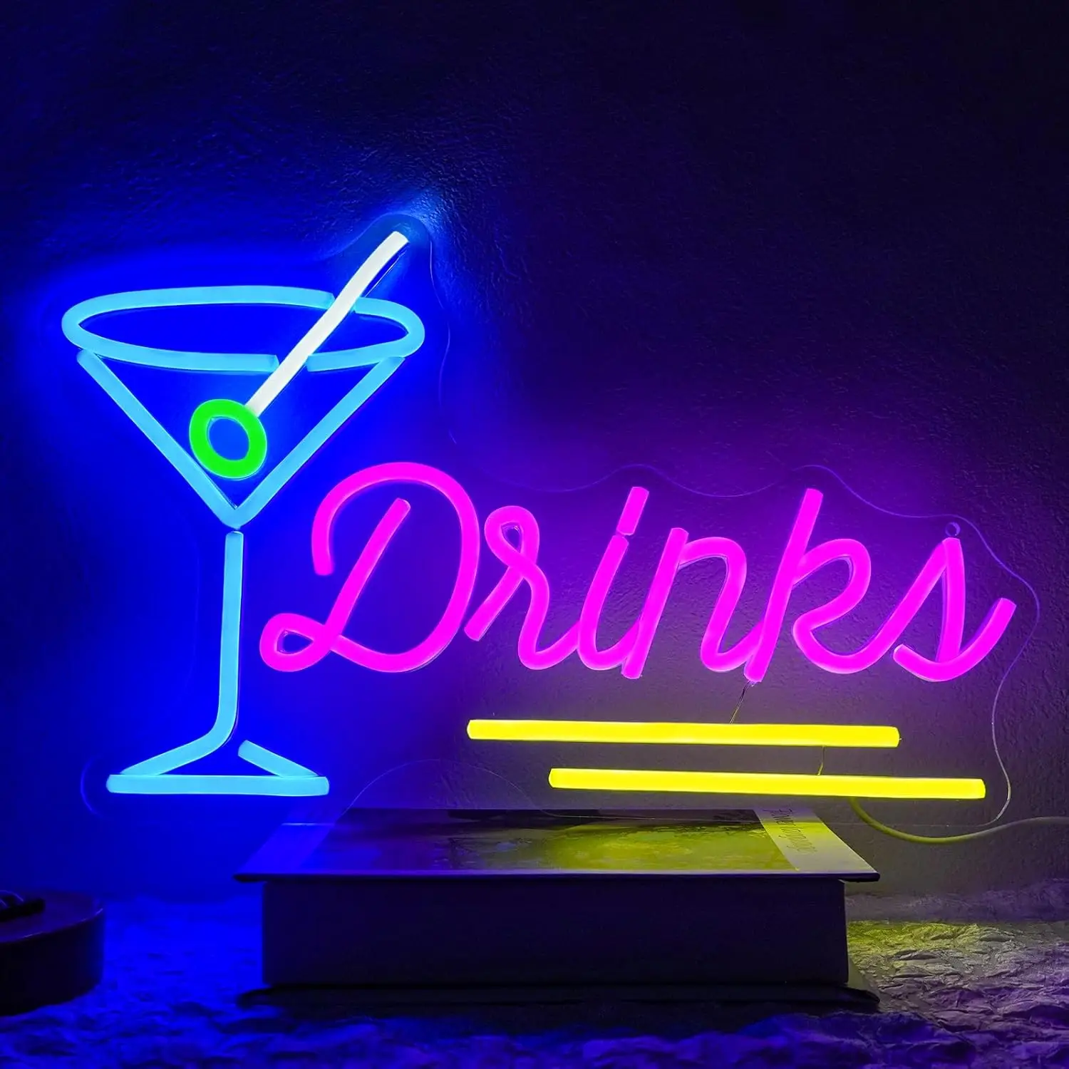 Drinks Neon Sign Business Art Wall Light Cocktail USB LED Light for Bar Party Pub Restaurant Bistro Bedroom Decoration Gift