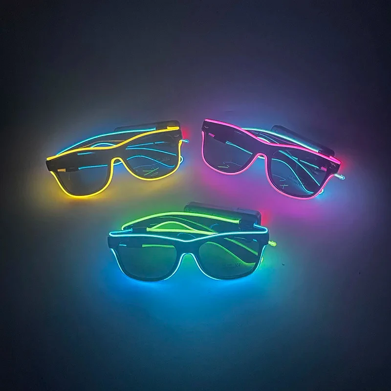 New Cool Wireless Glowing LED Light Up Glasses Luminous Neon Sunglasses For wedding Rave Festival Party disco nightclub gift view 4