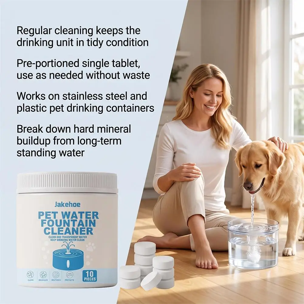 1/2/3Bottles Pet Water Fountain Cleaning Tablets Mint Extract Fast Dissolve Limescale Slime Remover Hard Water Descaling Cleaner