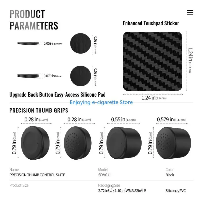 Tastenkappen Touchpad-Aufkleber für Steam Controller Ersatz-Schutzkappe Joystick-Abdeckungen Zurück Tastenfeld Einfache – Detail 6