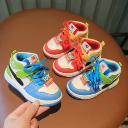 Sneakers per bambini 2024primavera e autunno nuove scarpe Casual per ragazzi e ragazze scarpe da tavola per bambini alte scarpe con suola morbida per bambino