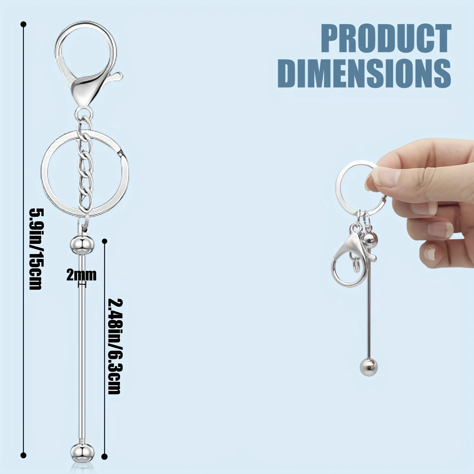 Beaded key chain, used to make blank beaded metal key chain, for handmade key chain DIY gifts