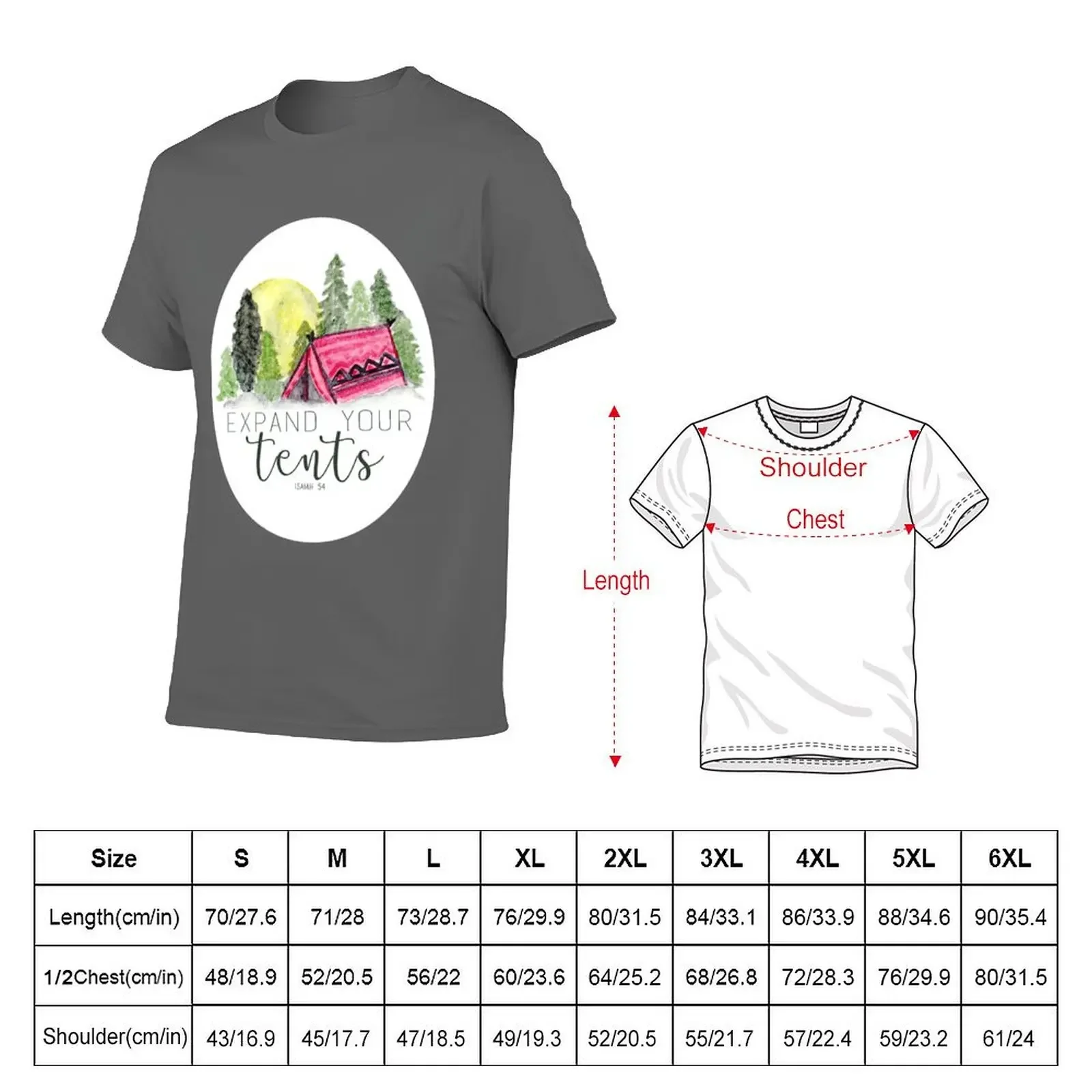 Breid Je Tenten Uit-Isaja 54:2-3 T-Shirt Graphics Zomerkleding Koreaanse Mode-Shirts Grafisch T-Shirt Voor Mannen