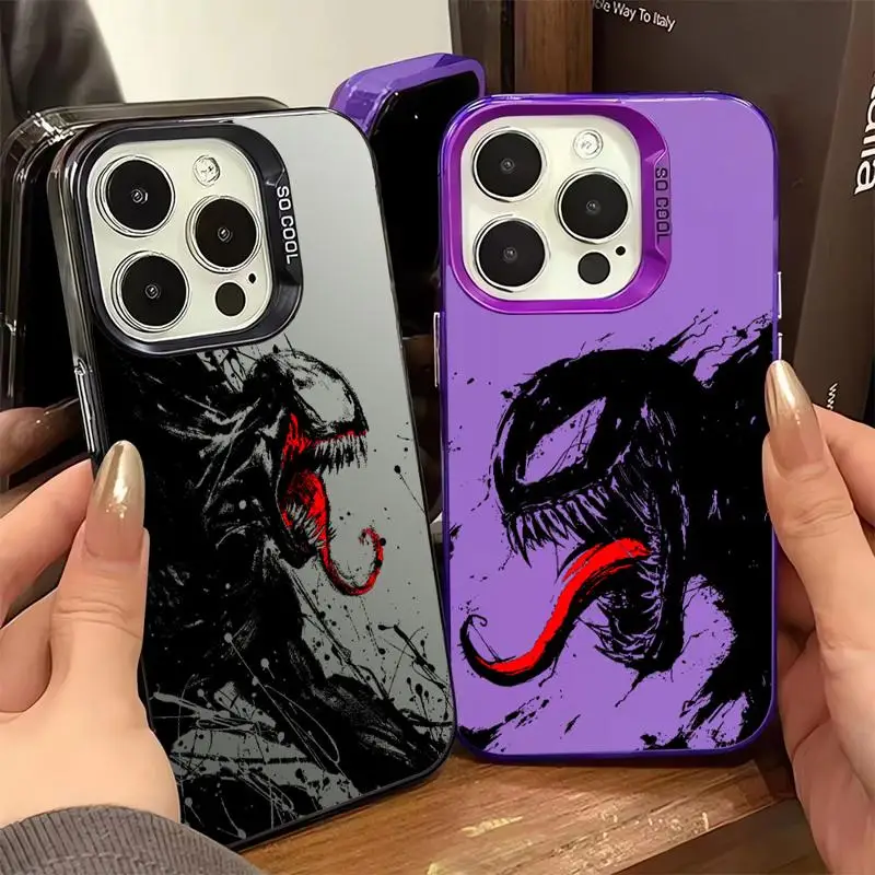 Marvel Spiderman Spide Venom phone Coque Multicolor for Apple iphone 14 pro max case 13pro 15 11ProMax 13 12 15plus Soft fundas