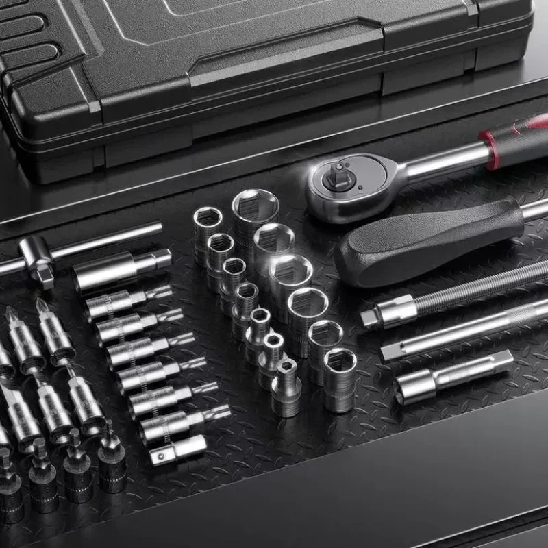 Household Multifunctional 46 Pieces Ratchet Wrench Combo Set Tool Wrench Multifunctional Repair Socket (Tool Box Included) ...