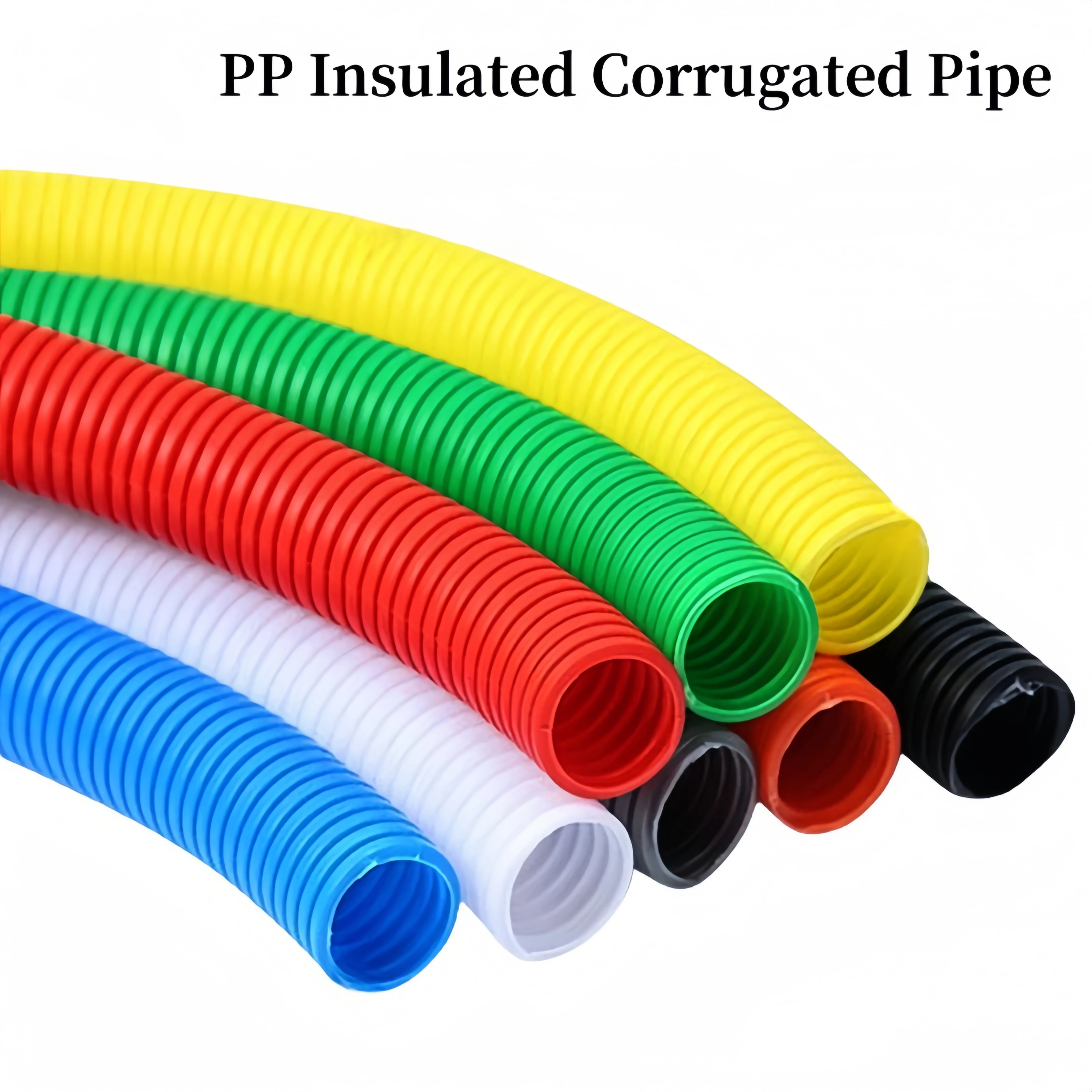 1/3/5M PP Insulated Corrugated Pipe 7.5mm-34.5mm Wire Hose Threading Hose Plastic Corrugated Pipe Protective Sleeve