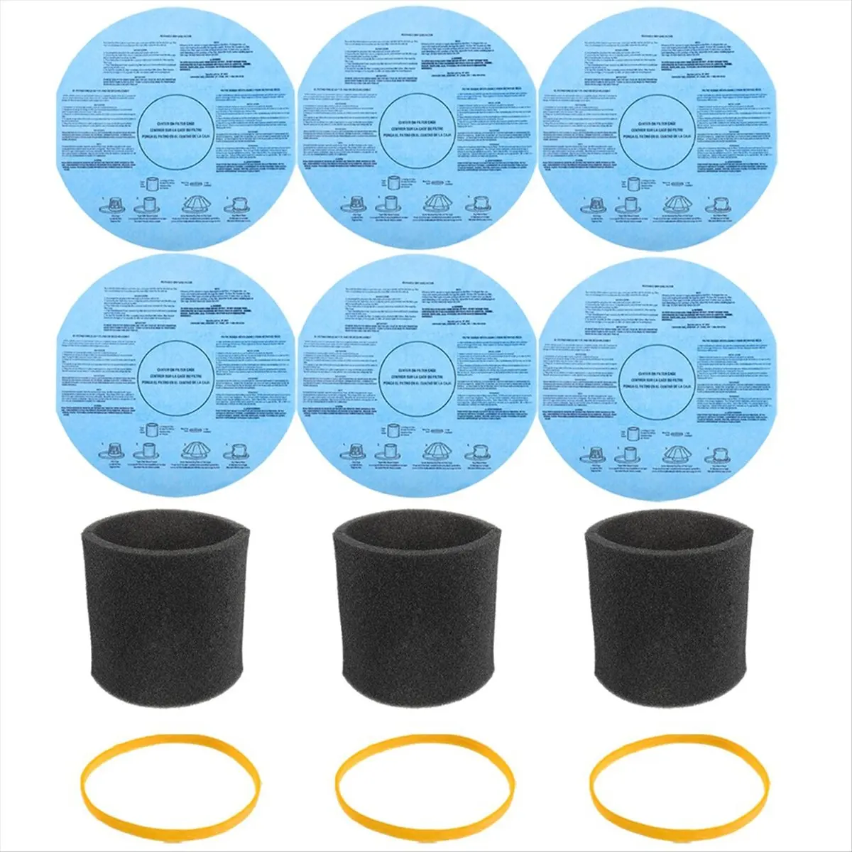 T1220C★▶□☽HOT]90107 Dry Paper Disc Filters Retaining Bands for Foam Sleeve Filter Replacements 5 Gallon and Above