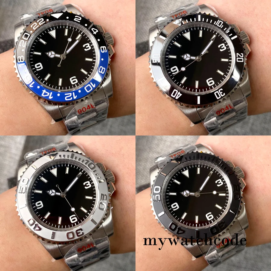 

NH35 PT5000 SUB 100M Waterproof Diving Mechanical Watch for Men Nologo Luxury Automtaic Wristwatch Sapphire Sport Clock 904L