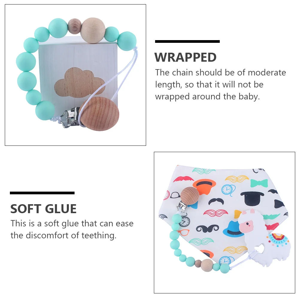 

4 Pcs Pacifier Teeth Glue Teething Toy Holder Baby Soothing Soother Chain Clips