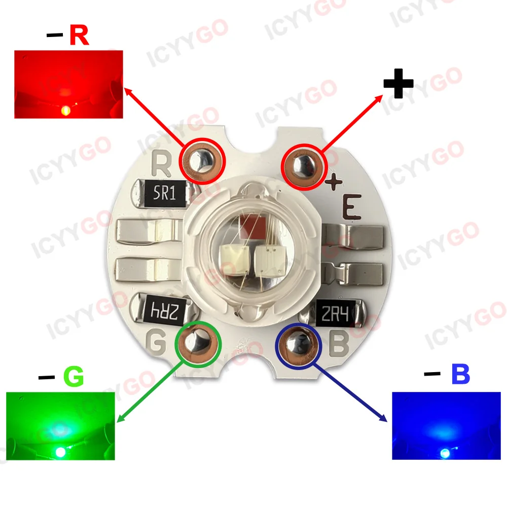 High-Brightness 3W 9W RGB LED Chip DC5V Red Green And Blue 4Pin Professional Stage Lighting Effect 5V LED Lamp Beads