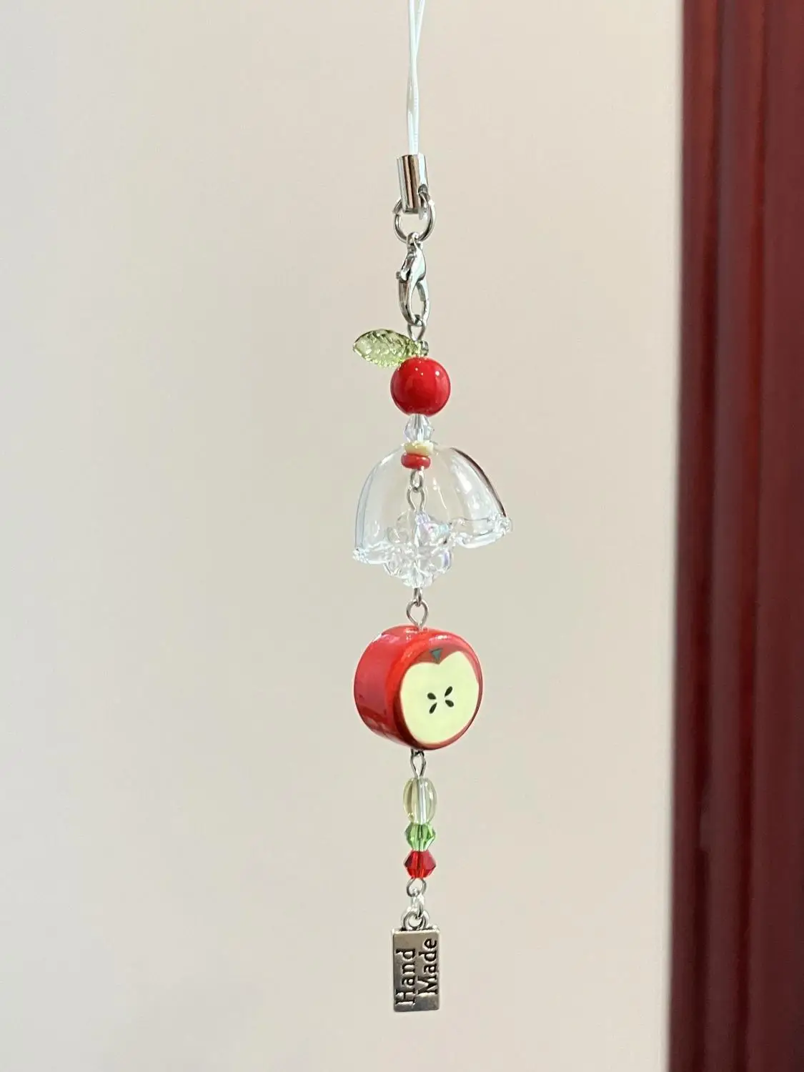 New Y2K Fruit Bead Phone Charms Strap Pendant Cute Kawaii Lucky Wind Chimes Key Chain Cases For iPhone 15 Airpods Earphone