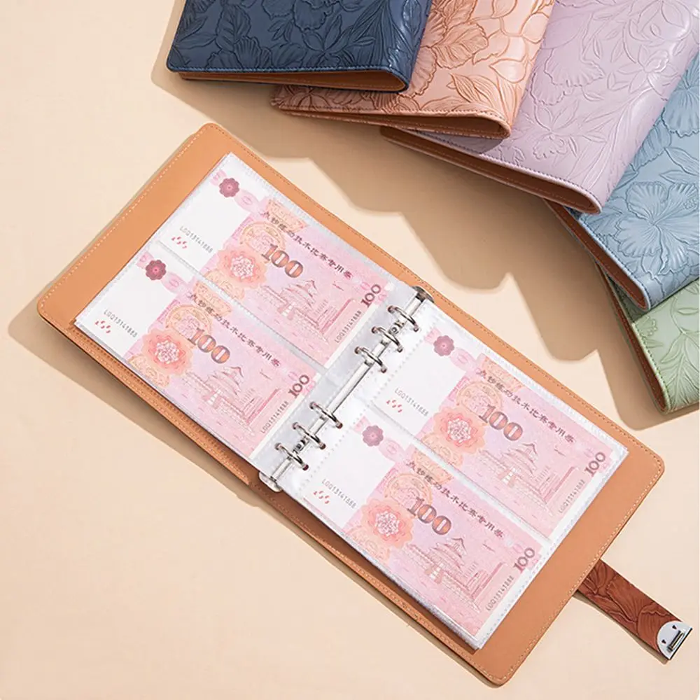 Met wachtwoordslot 200 enveloppen Geldbesparend Uitdaging PU Grote capaciteit Besparingsbinder Herbruikbaar Draagbaar