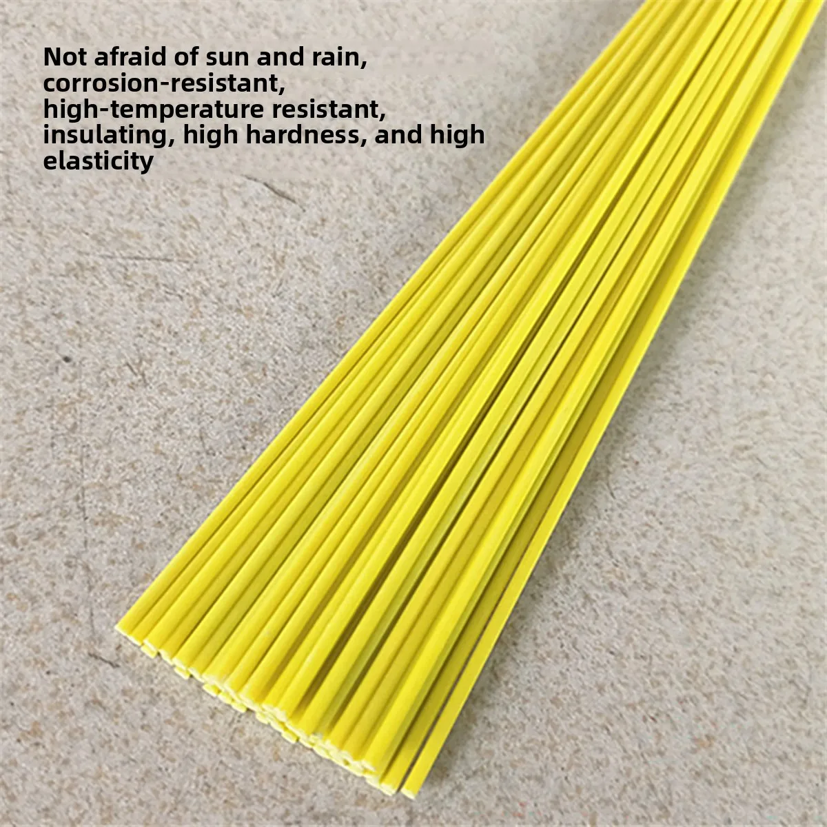 Yellow Solid Fiberglass Rod, 2 Meters Long Small Diameter Rigid FRP Elastic Stick, DIY Craft Making Support Bar Custom Cutting