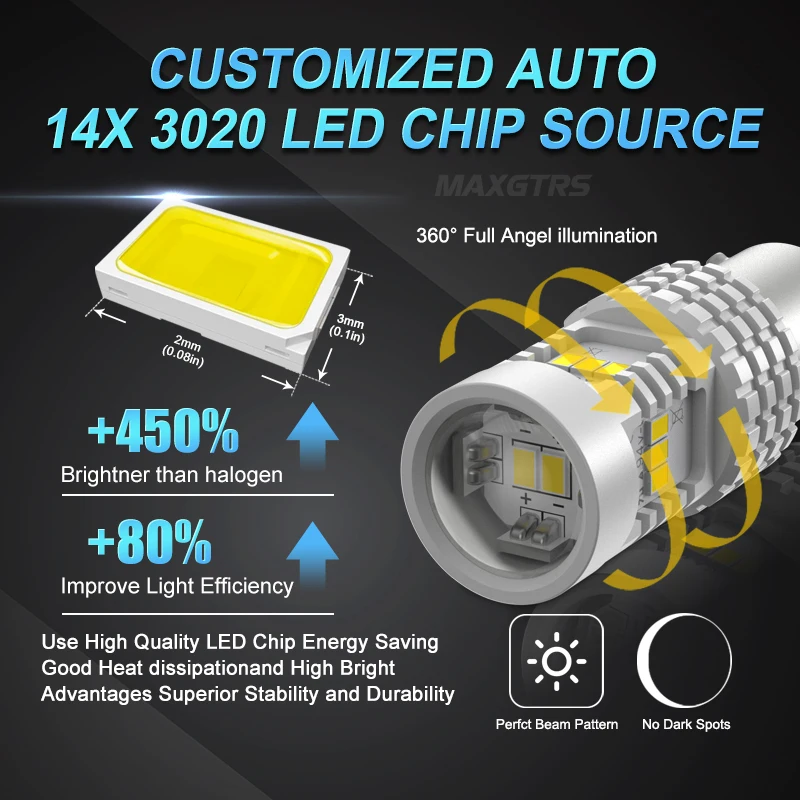 2x 1400LM 1156 BA15S S25 P21W LED Bulb T20 7440 W21W T25 3156 Auto Lamp Reverse Bulbs White Auto 12V Car LED Turn Sign Light