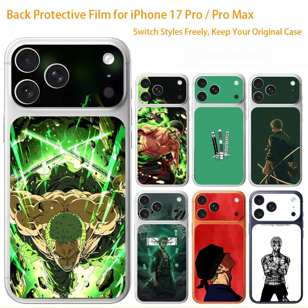 

Anime On-es P-Pieces Zoro 3D Full Body Skin Decal for iPhone 17/Pro/Pro Max Color Rear Protective Sticker