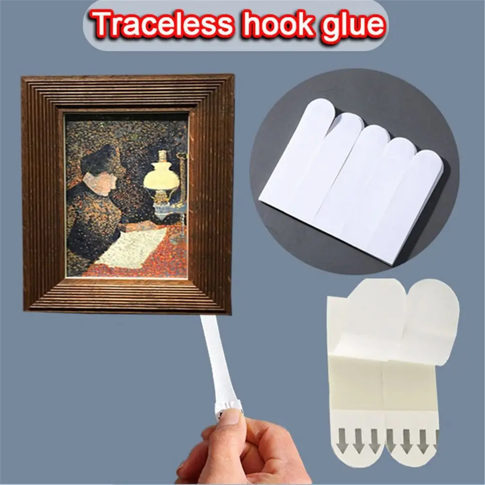 10/20/30/50PCS Punch-free Frame Tape Strips Self Adhesive No Trace Picture Frame Poster Wall Hook Double-Sided Tape