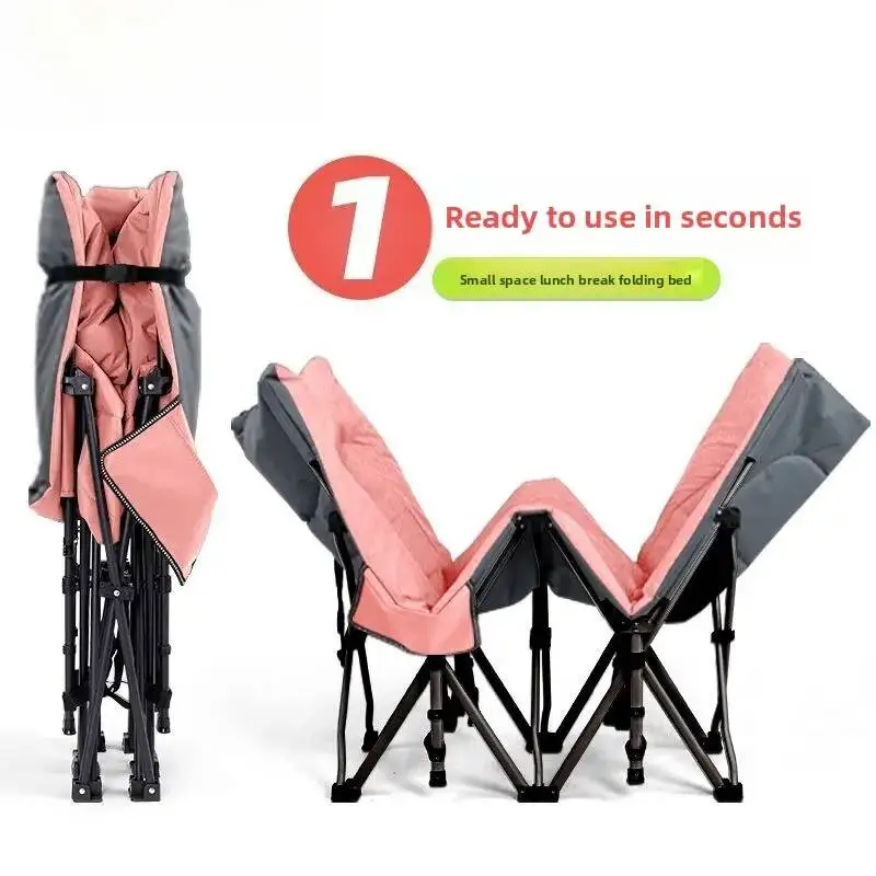 Single-person Foldable Bed Office Nap Chair Home Adult Small Bed Space-saving Field Bed for Companionship