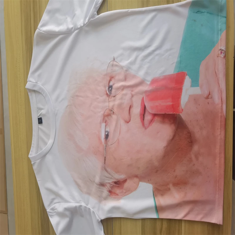 2024 Summer Creative Funny Ladies Licking Red Popsicle 3D Printed T-shirt Cute Granny Funny Popsicle Tee Shirts Casual Tees Tops