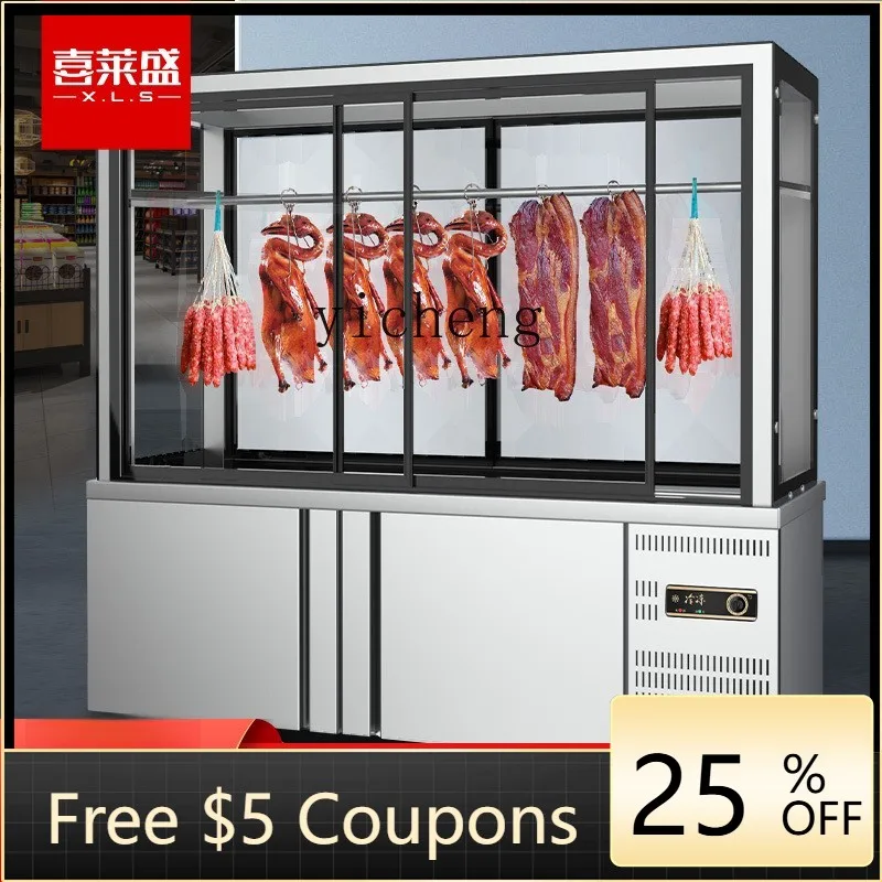 

H23 cooked food display cabinet, fresh-keeping and frozen freezer, beef and sheep hanging meat, roast wax hanging duck cabinet